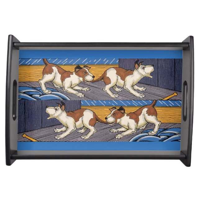 OUCH! dog bites dog Serving Tray (Front)