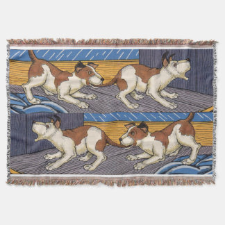 OUCH! dog bites dog Throw Blanket