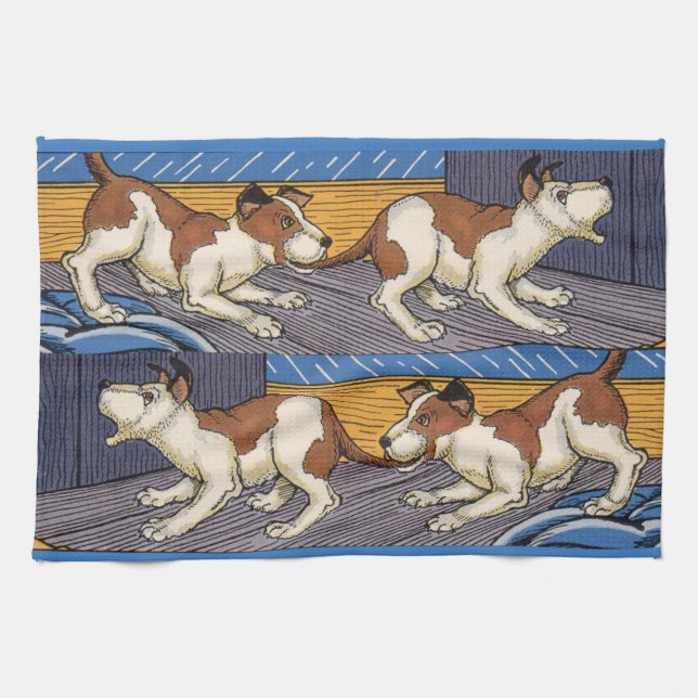 OUCH! dog bites dog Towel (Horizontal)