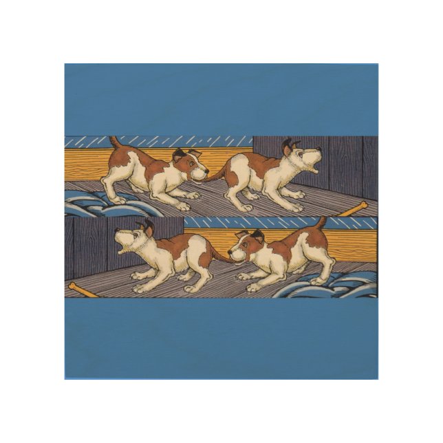OUCH! dog bites dog Wood Wall Decor (Front)
