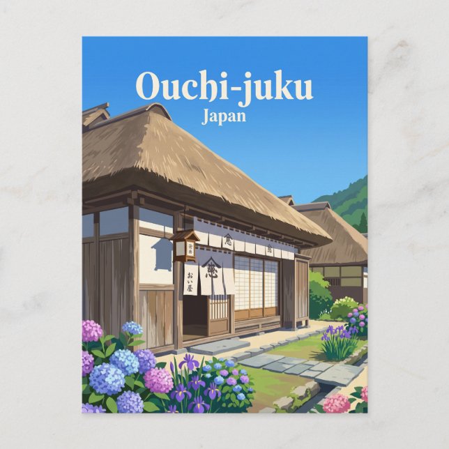Ouchi-juku Japan Postcard (Front)