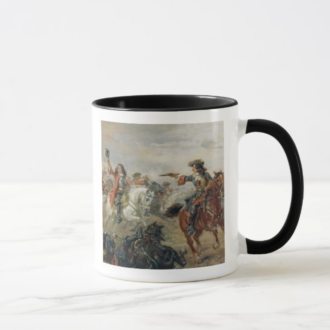 Oudenaarde - A Cavalry Skirmish (oil on panel) Mug (Right)