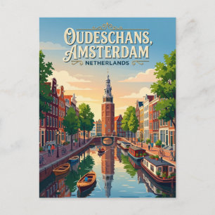 Oudeschans Canal Netherlands Postcard