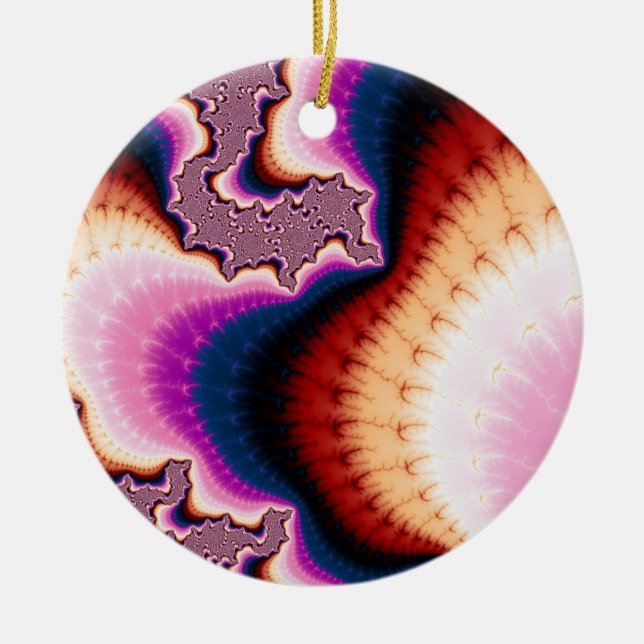 Ouh Christmas Fractal Ceramic Ornament (Front)