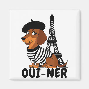 Oui-ner Dog Funny Dachshund Wiener Sausage Ween Do Magnet