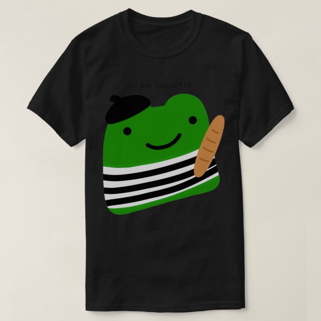 oui oui baguette french frog T-Shirt (Design Front)