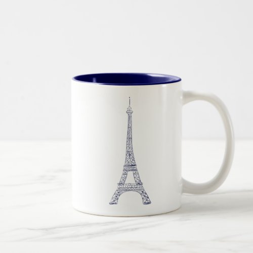 Oui Oui Eiffel Tower Paris Navy Two_Tone Mug