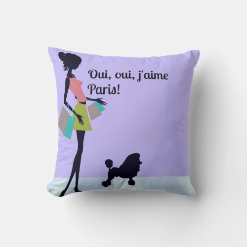 Oui oui jaime Paris Throw Pillow