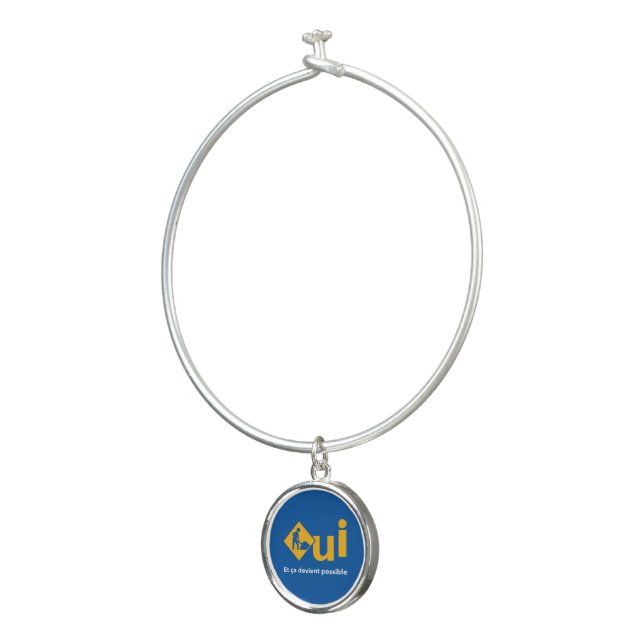 OUI Québec Référendum 1995 affiche Travail Bleu Bangle Bracelet (3/4)