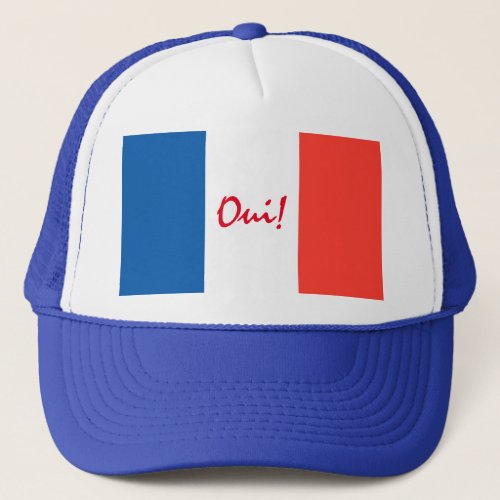 Oui Yes French Flag Customizable Trucker Hat