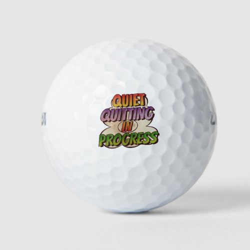 Ouiet Quitting in Progress Comic Book Cartoon Play Golf Balls