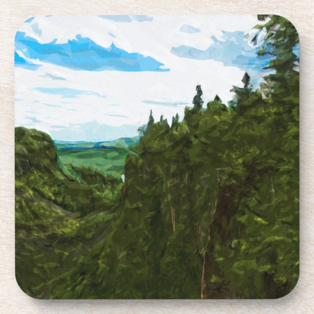 Ouimet Canyon Canada Abstract Impressionism Beverage Coaster (Front)