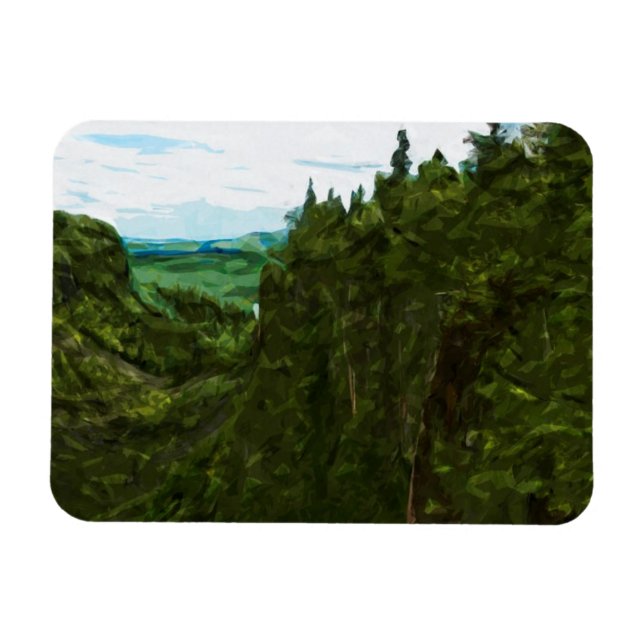 Ouimet Canyon Canada Abstract Impressionism Magnet (Horizontal)