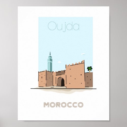 Oujda city travel poster _ morocco travel