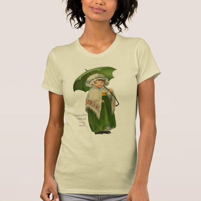 Ould Ireland Irish Umbrella Girl T-Shirt (Front)