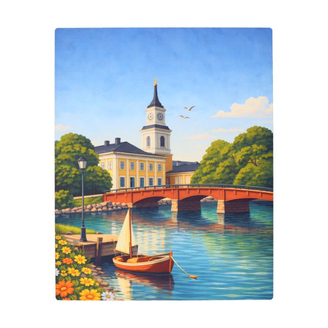 Oulu Finland Modern Scandinavian Wall Art (Front)