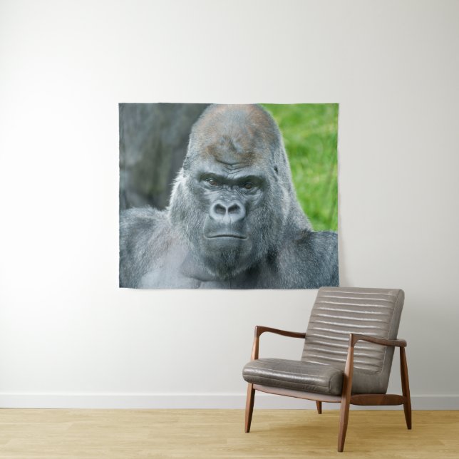 Oumbi's Power A Silverback Portrait Tapestry (In Situ (Horizontal))