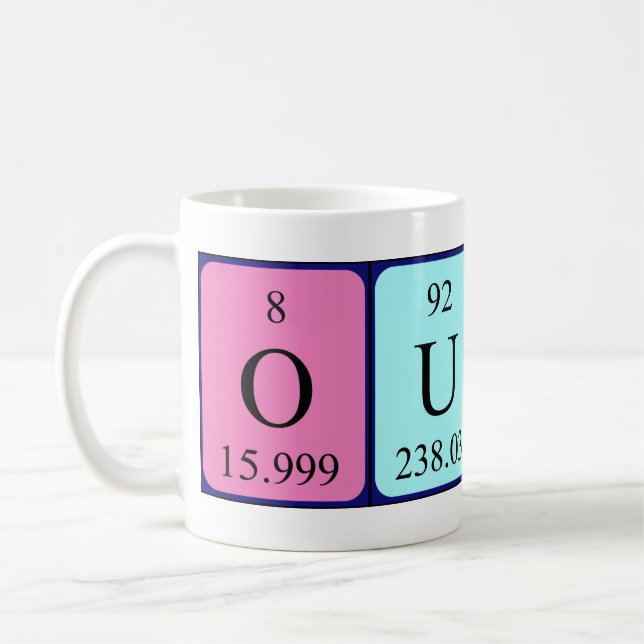 Oumou periodic table name mug (Left)