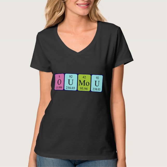 Oumou periodic table name shirt (Front)