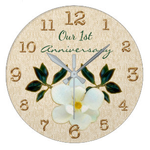 Our 1st Anniversary Clock or YOUR TEXT or Delete