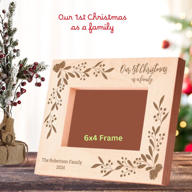 Our 1st Christmas as a Family Personalized  Engraved Frames (Creator Uploaded)