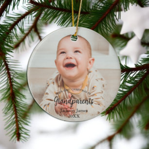 Our 1st Christmas as Grandparents Baby Photo Ceramic Ornament