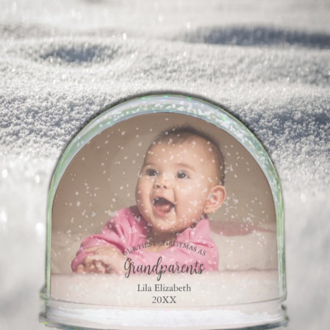 Our 1st Christmas as Grandparents Baby Photo Snow Globe (Creator Uploaded)