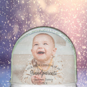Our 1st Christmas as Grandparents Baby Photo Snow Globe