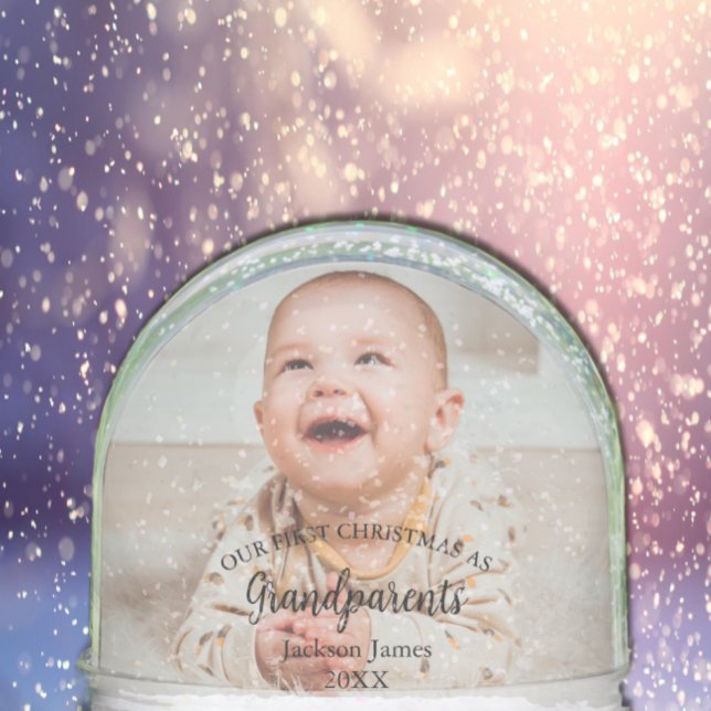 Our 1st Christmas as Grandparents Baby Photo Snow Globe (Creator Uploaded)
