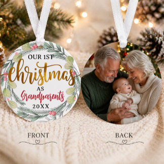 Our 1st Christmas as Grandparents Photo Ornament