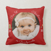 Our 1st Christmas as Grandparents Throw Pillow