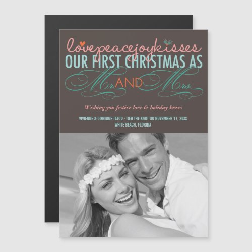 Our 1st Christmas As Mr  Mrs Photo Magnetic Card