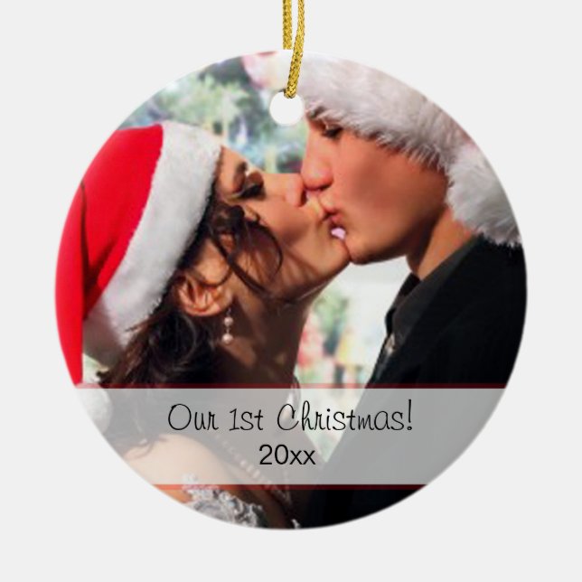 Our 1st Christmas Ceramic Ornament (Front)