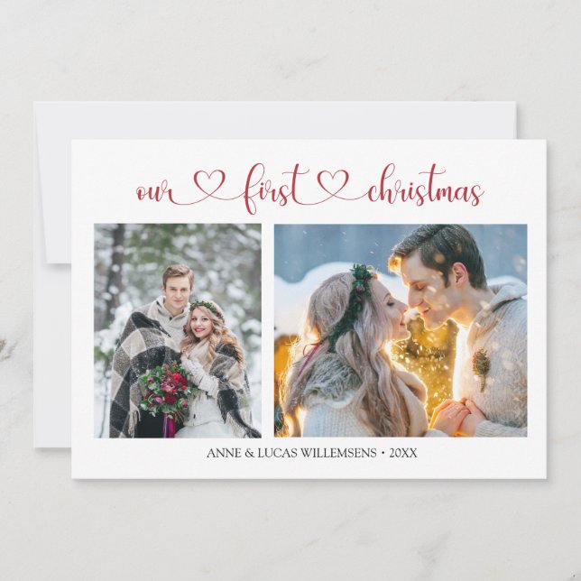 Our 1st Christmas Couple Photo Flat Card (Front)