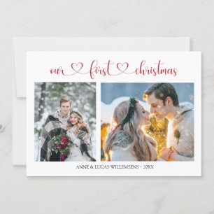 Our 1st Christmas Couple Photo Flat Card