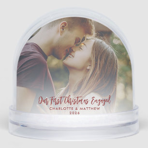 Our 1st Christmas Engaged Photos Script Snow Globe