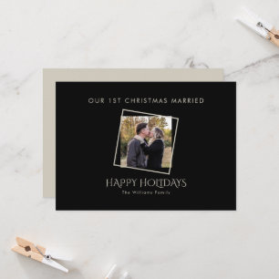 Our 1st Christmas Married Framed Photo Black & Tan