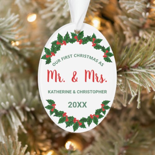 Our 1st Christmas Mistletoe Berry Holiday Ornament