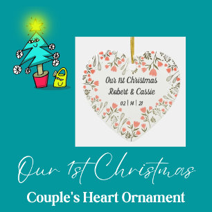 Our 1st Christmas Personalized Wedding Ceramic Ornament