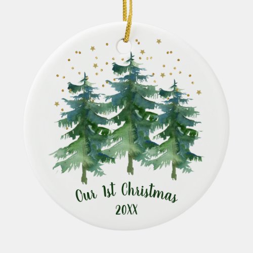 Our 1st Christmas Photo Ceramic Ornament