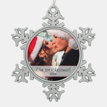 Our 1st Christmas Snowflake Pewter Christmas Ornament by weddingsNthings at Zazzle