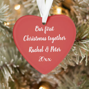 Our 1st Christmas together Acrylic heart ornament