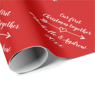 Our 1st Christmas together custom red Holiday Wrapping Paper