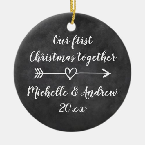 Our 1st Christmas together custom tree ornament