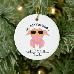 Our 1st Friendsgiving Turkey Thanksgiving Gift Ceramic Ornament