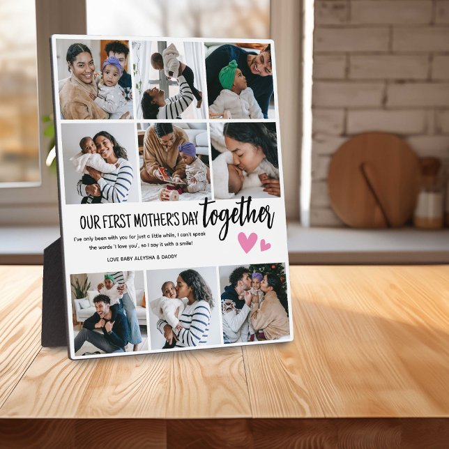 Our 1st Mother's Day Together! Photo Collage Plaque (Creator Uploaded)