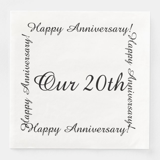 Our 20th Happy anniversary Paper Dinner Napkins (Front)