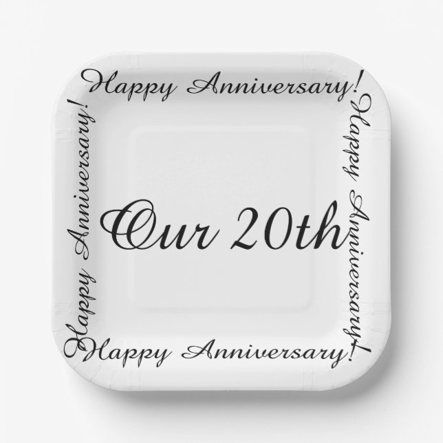 Our 20th Happy anniversary Paper Plates (Front)