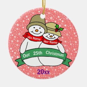 Our 25th Christmas Ceramic Ornament