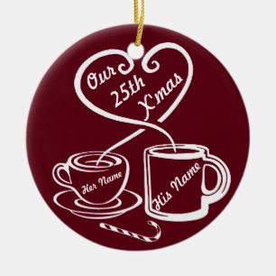 Our 25th Christmas Ceramic Ornament